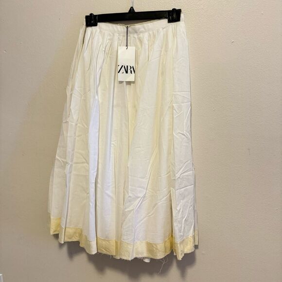 ZARA CONTRASTING MIDI SKIRT ZW COLLECTION - Picture 8 of 9